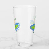 Funny tortoise wave surfing Cartoon Glas (Links)