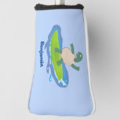 Funny tortoise wave surfing Cartoon Golf Headcover (Rotieren 90)