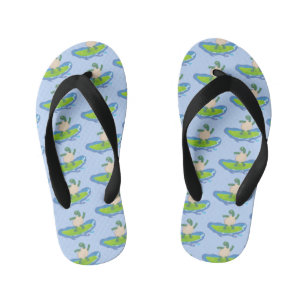 Funny tortoise wave surfing Cartoon Kinderbadesandalen
