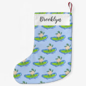 Funny tortoise wave surfing Cartoon Kleiner Weihnachtsstrumpf (Rückseite)