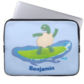 Funny tortoise wave surfing Cartoon Laptopschutzhülle (Vorderseite)