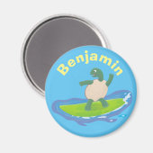 Funny tortoise wave surfing Cartoon Magnet (Vorderseite/Rückseite)