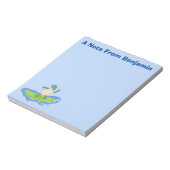 Funny tortoise wave surfing Cartoon Notizblock (Rotiert)