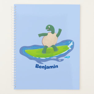 Funny tortoise wave surfing Cartoon Planer