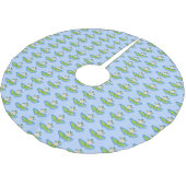 Funny tortoise wave surfing Cartoon Polyester Weihnachtsbaumdecke (Schrägansicht)