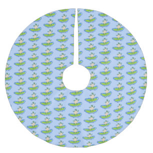 Funny tortoise wave surfing Cartoon Polyester Weihnachtsbaumdecke