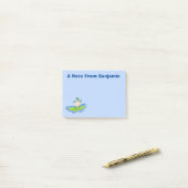 Funny tortoise wave surfing Cartoon Post-it Klebezettel (Auf Schreibtisch)