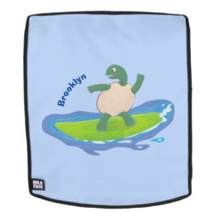 Funny tortoise wave surfing Cartoon Rucksack