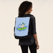 Funny tortoise wave surfing Cartoon Rucksack (Ausgewaschen)