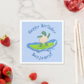 Funny tortoise wave surfing Cartoon Serviette (Beispiel)