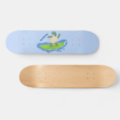 Funny tortoise wave surfing Cartoon Skateboard (Horizontal)