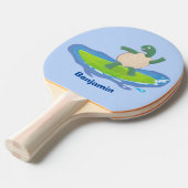 Funny tortoise wave surfing Cartoon Tischtennis Schläger (Vorderseite)