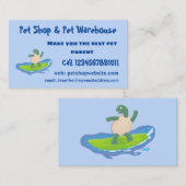 Funny tortoise wave surfing Cartoon Visitenkarte (Vorne/Hinten)