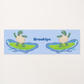 Funny tortoise wave surfing Cartoon Yogamatte (Rückseite (Horizontal))