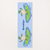 Funny tortoise wave surfing Cartoon Yogamatte (Vorderseite)