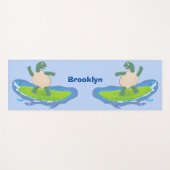 Funny tortoise wave surfing Cartoon Yogamatte (Vorderseite (Horizontal))