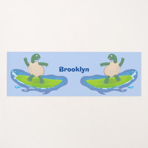 Funny tortoise wave surfing Cartoon Yogamatte