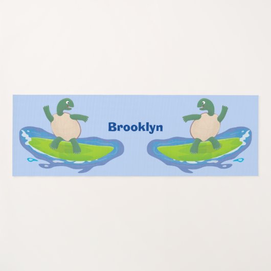 Funny tortoise wave surfing Cartoon Yogamatte (Vorderseite (Horizontal))