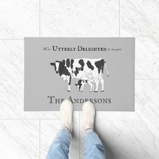 Funny total erfreut Kuh Kalb Willkommenstürme matt Fußmatte (Indoor)