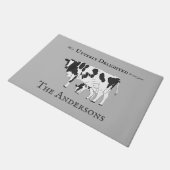 Funny total erfreut Kuh Kalb Willkommenstürme matt Fußmatte (Schrägansicht)