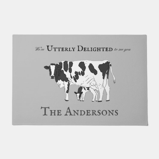 Funny total erfreut Kuh Kalb Willkommenstürme matt Fußmatte (Vorderseite)
