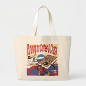 Funny Tote Bag - Auf Kaffee & Chaos laufen Jumbo Stoffbeutel (Vorne)