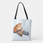 Funny Tote Bag mit Cat and Mouse Playing Chs Tasche (Rückseite)