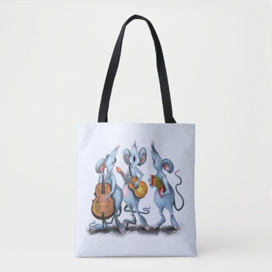 Funny Tote Bag mit Maus-Musikband Tasche (Vorderseite)