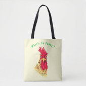 Funny Tote Bag mit überraschendem Rooster Custom T Tasche (Vorderseite)