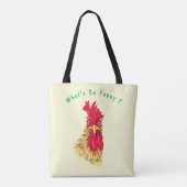 Funny Tote Bag mit überraschendem Rooster Custom T Tasche (Rückseite)