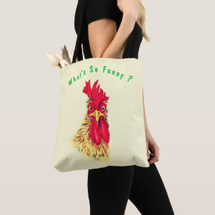 Funny Tote Bag mit überraschendem Rooster Custom T Tasche
