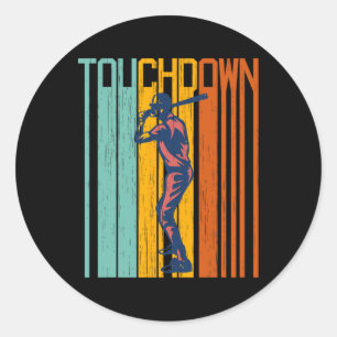 Funny Touchdown Baseball Football Shirt Mixed Up S Runder Aufkleber