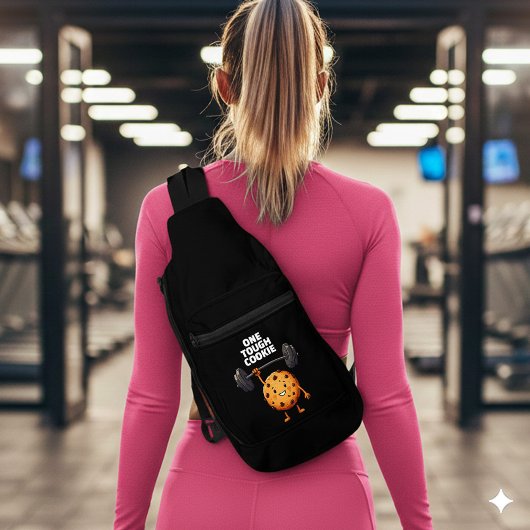 Funny Tough Cookie Lifting Barbell Crossbody Bag