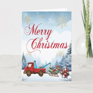 Funny Tow Truck Company Weihnachtskarte Feiertagskarte