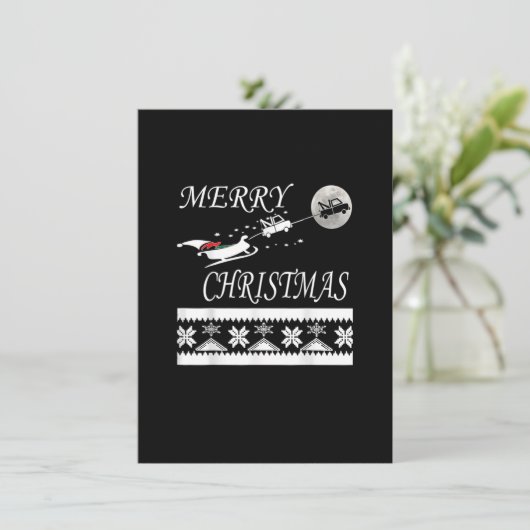 Funny Tow Truck Driver Christmas T Shirt Geschenk Einladung (Stehend Vorderseite)