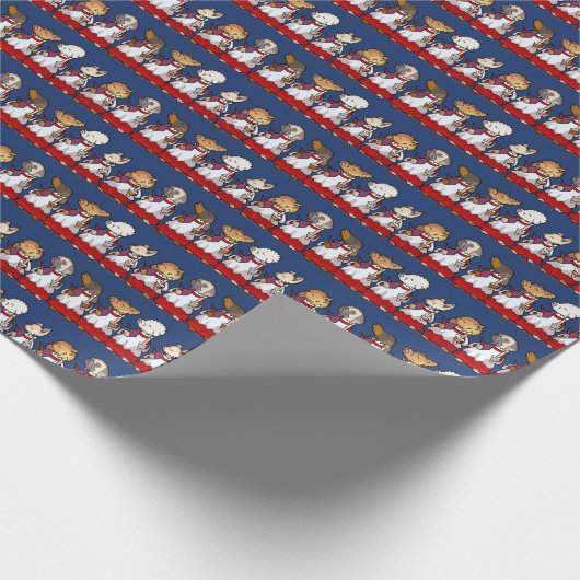 Funny Toy Dog Choir Carol Singers Yorkie Cartoon Geschenkpapier (Ecke)