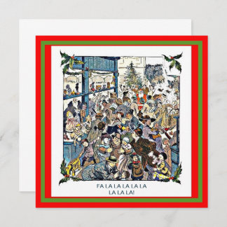 Funny Toy Store Chaos Vintage Weihnachten Karte