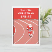 Funny Track und Field Christmas Cards (Stehend Vorderseite)