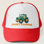 Funny Tractor Cartoon Design Truckerkappe (Vorderseite)