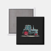 Funny Tractor Christmas Graphics Lights Lover Farm Magnet (Vorderseite/Rückseite)