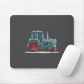 Funny Tractor Christmas Graphics Lights Lover Farm Mousepad (Mit Mouse)
