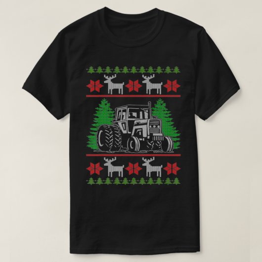 Funny Tractor Farmer Ugly Christmas Sweaters  T-Shirt (Design vorne)