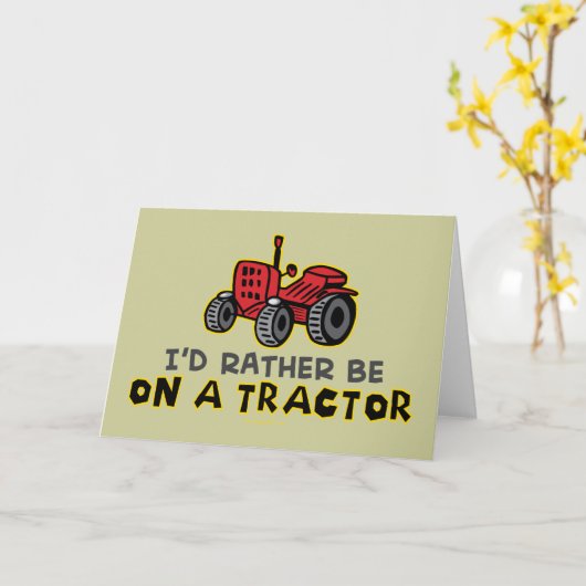 Funny Tractor Karte (Gelbe Blume)