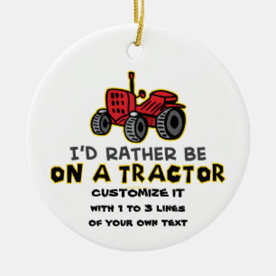 Funny Tractor Keramik Ornament