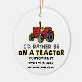 Funny Tractor Keramik Ornament (Links)