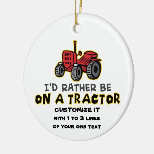 Funny Tractor Keramik Ornament (Links)