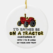 Funny Tractor Keramik Ornament (Hinten)