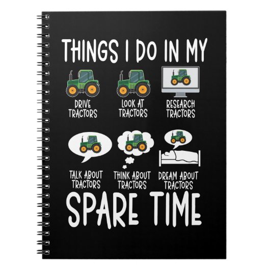 Funny Tractor Lover Bauer Traktoren Notizblock (Vorderseite)