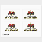 Funny Tractor Rechteckiger Aufkleber (Blatt)