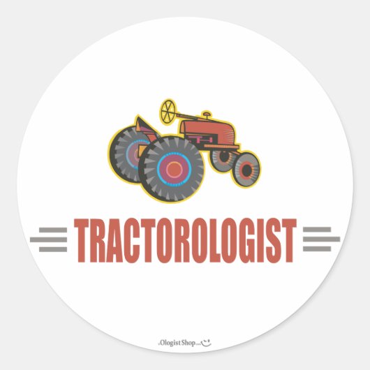 Funny Tractor Runder Aufkleber (Vorderseite)